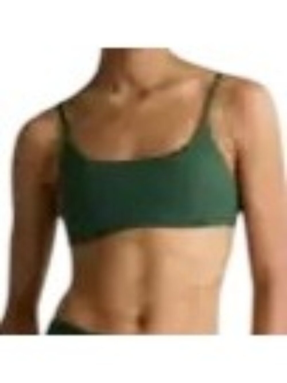 Quince Italian Scoop Neck Bikini Top Palm Green Size L